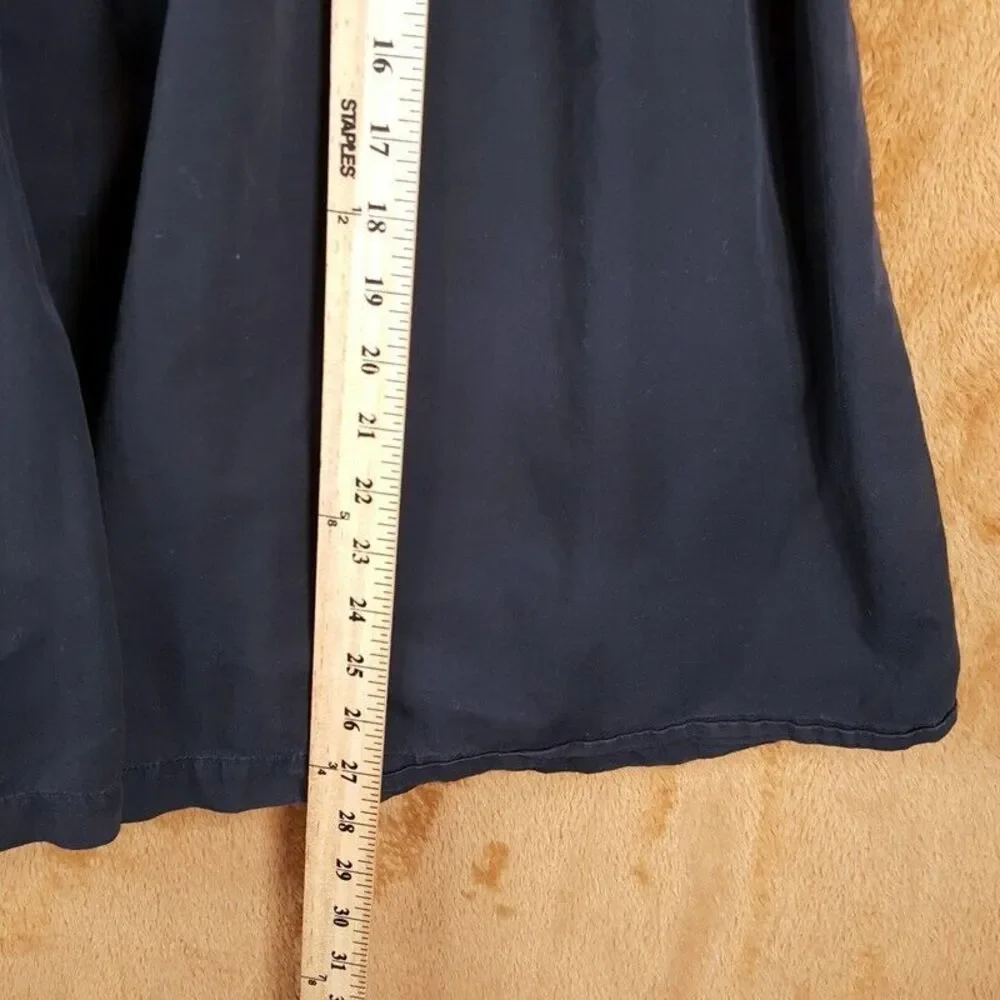 COMPTOIR DES CONONNIERS Womens Skirt Size 34 Black A-Line Midi Button Front